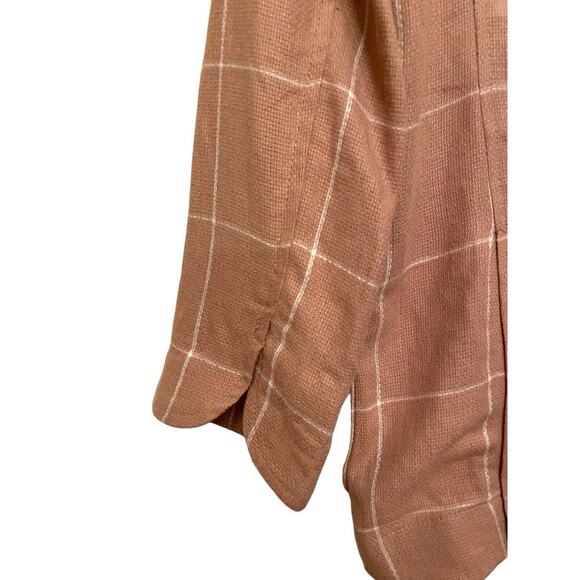 Madewell Breezewoven Larsen Blazer Women Size XS Linen Windowpane Sandstone NWT - Picture 6 of 8